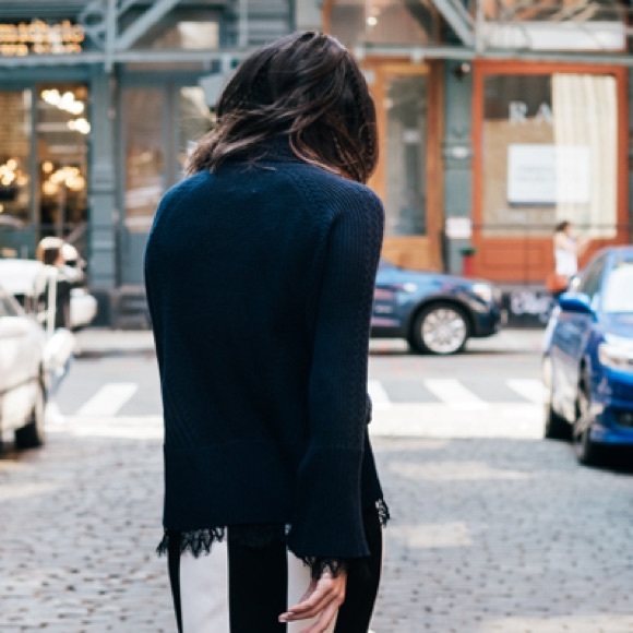 Banana Republic x Olivia Palermo Blue Lace Trim Sweater - Picture 4 of 14